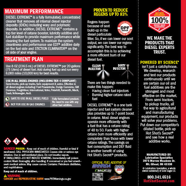 HOT SHOT'S SECRET DIESEL EXTREME INJECTOR CLEANER + CETANE BOOSTER